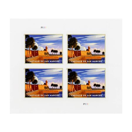 2021 US MNH Priority Mail Castillo De San Marcos Mail Pane Unused Forever Stamps For Mailing